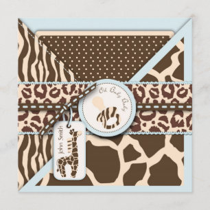 Safari Boy Invitation Square 3 Kaart