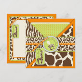 Safari Boy Oranje Square Kaart (Voorkant / Achterkant)
