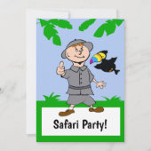 Safari Boy & Toucan Oerwoud Theme Uitnodiging (Voorkant)