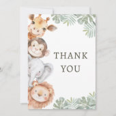 Safari Boy's 1st Birthday Wild One Bedankkaart (Voorkant)