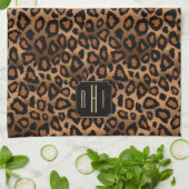 Safari Brown Leopard - Monogram Kitchen Towel Theedoek (Gevouwen)