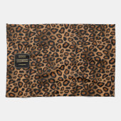 Safari Brown Leopard - Monogram Serviette de cuisi (Horizontal)