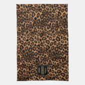 Safari Brown Leopard - Monogram Serviette de cuisi (Vertical)