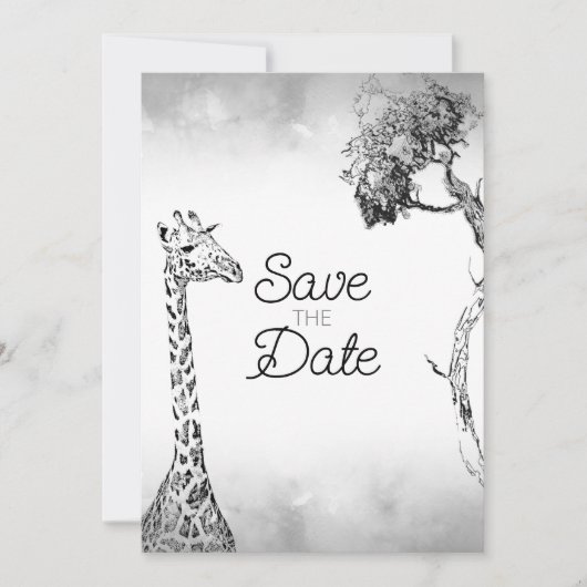 Safari Bruiloft Save The Date Ontwerp Kaart (Voorkant)