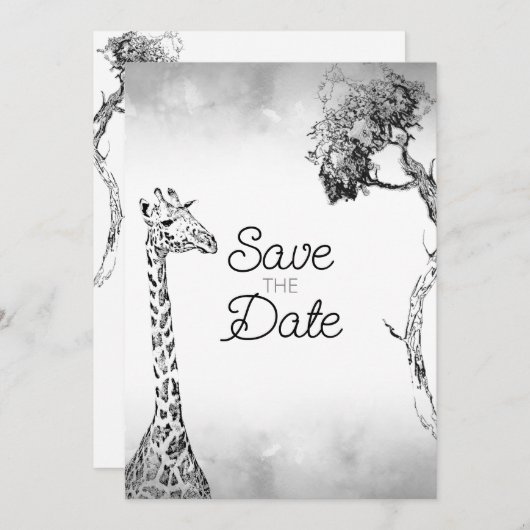 Safari Bruiloft Save The Date Ontwerp Kaart (Voorkant / Achterkant)