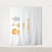 Safari Cake Table Backdrop, eerste verjaardag Wandkleed (Voorkant)