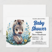 Safari Chic Magic Zebra Boy Baby shower Kaart (Voorkant / Achterkant)