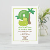 Safari Crocodile 9th Birthday Party Kaart (Staand voorkant)