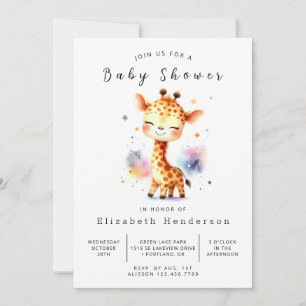 Safari Custom Giraffe Baby shower Kaart