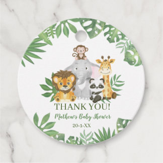 Safari Cute Baby shower Oerwoud Bedankjes Labels