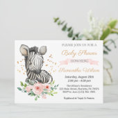Safari Cute Baby Zebra Wild Baby shower Invitation (Debout devant)