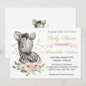 Safari Cute Baby Zebra Wild Baby shower Invitation (Devant / Derrière)