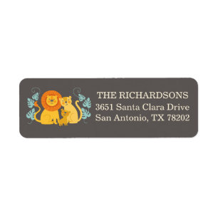 Safari Cute Lion Return Address Label