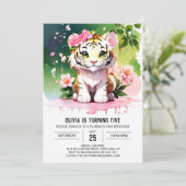 Safari Cute Tiger Anniversaire Invitation (Debout devant)