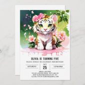 Safari Cute Tiger Anniversaire Invitation (Devant / Derrière)