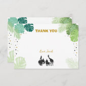 Safari Dank je wel Wilde Dierentuin Oerwoud Bedankkaart (Voorkant / Achterkant)