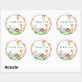 Safari Dank u, Oerwoud, douche Ronde Sticker (Vel)