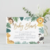 safari dans la jungle baby shower invitation (Debout devant)