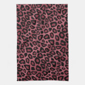 Safari Dark Dusty Roos Leopard Animal Print Theedoek (Verticaal)