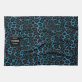 Safari Deep Blue Leopard - Monogram Serviette de c (Horizontal)