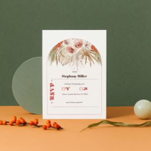 Safari Désert Boho Fleurs Mariage RSVP