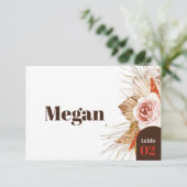 Safari Desert Boho Flowers Bruiloft Escort Kaart (Staand voorkant)