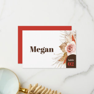 Safari Desert Boho Flowers Bruiloft Escort Kaart