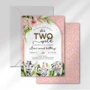 Safari Deux Invitation d'anniversaire sauvage