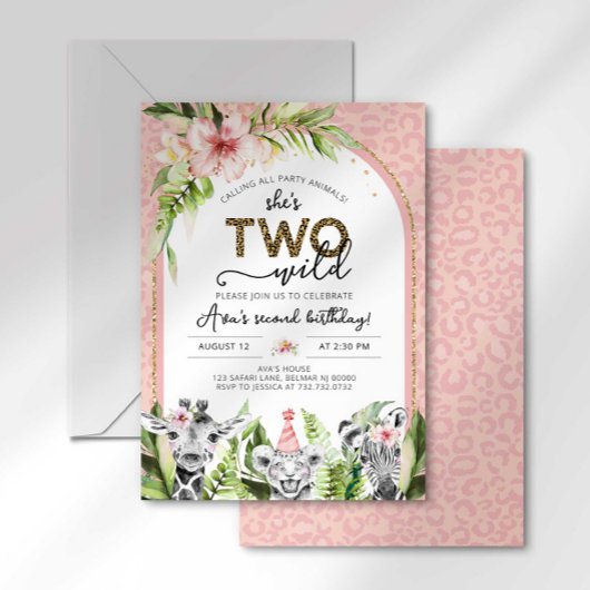 Safari Deux Invitation d'anniversaire sauvage