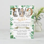 Safari Deux Wild 2e Anniversaire Fête Invitation (Debout devant)