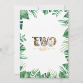 Safari Deux Wild 2e Anniversaire Fête Invitation (Dos)