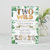 Safari Deux Wild Birthday Jungle Party Invitation (Debout devant)