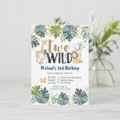 Safari Deux Wild Deuxième Invitation Anniversaire (Debout devant)