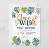 Safari Deux Wild Deuxième Invitation Anniversaire (Devant)