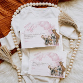 Safari dier Boho Baby Meisje Douche Luier Raffle Informatiekaartje