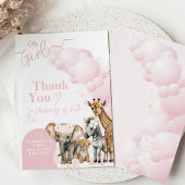 Safari dier Boho Oh Meisje Baby shower Bedankkaart