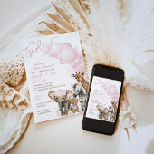 Safari dier Boho Oh Meisje Baby shower Kaart