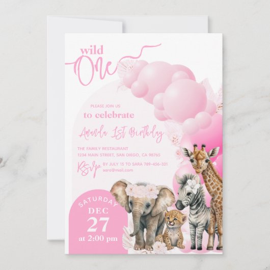 Safari dier Boho Wild Eerste op Verjaardag Kaart (Voorkant)