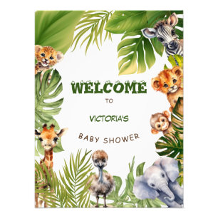Safari Dier Cute Baby Shower Welkom poster bord