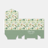 Safari Dier - Giraffe Patroon Sage Groen Bedankdoosjes (Uitgevouwen)