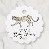 Safari Dier Leopard Baby shower Dank u Bedankjes Labels (Voorkant)