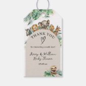 Safari Dier Oerwoud Modern Baby shower Cadeaulabel (Voorkant)