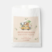 Safari Dier Roze Meisje Oerwoud Verjaardag Dank u Bedankzakje (Voorkant)