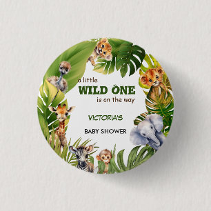Safari Dier Schattig Geslachtsonzijdige Baby Showe Ronde Button 3,2 Cm