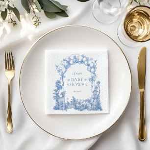 Safari Dier Stoffig Blauw Toile Baby Boy Douche Servet