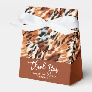 Safari Dier Tijger Vacht Patroon Wild Boho Bedankdoosjes