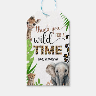 Safari Dier Verjaardag Luipaard Print Party Cadeaulabel