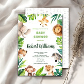 Safari dier waterverf baby shower uitnodiging