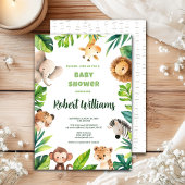 Safari dier waterverf baby shower uitnodiging