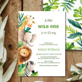 Safari dier waterverf baby shower uitnodiging